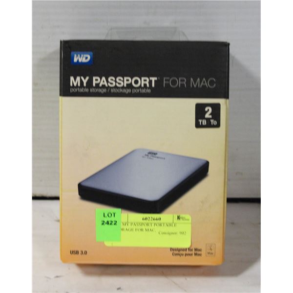 WD MY PASSPORT PORTABLE STORAGE FOR MAC,