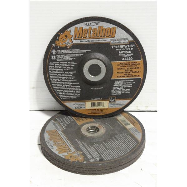 LOT OF 5 NEW 7" CUTTING DISKS
