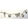 Image 2 : 1)  TRIPLE STRAND SILVER TONE CHAINS WITH HEARTS,