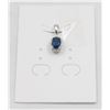 Image 1 : #32-HEATED BLUE SAPPHIRE  & CZ GEMSTONE PENDANT