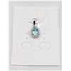 Image 1 : #06-SKY BLUE TOPAZ & CZ GEMSTONE PENDANT