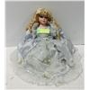 Image 1 : PORCELAIN STANDING PRINCESS DOLL IN BLUE DRESS