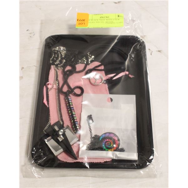 NEW BLACK TRAY WITH 4 NEW JEWELRY PIECES - RETAIL