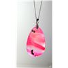 Image 1 : 6)  NATURAL OVAL HOT PINK & WHITE ROSE RED LINE AG