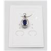 Image 1 : #87-HEATED BLUE SAPPHIRE & CZ PENDANT