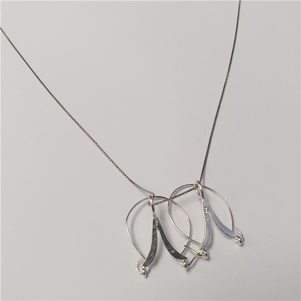 BZ1724-19 SILVER 2 PENDANT 18" NECKLACE