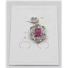 Image 1 : #91-HEATED RUBY & CZ PENDANT