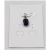Image 1 : #67-HEATED BLUE SAPPHIRE PENDANT