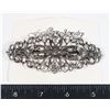 Image 1 : NEW GUNMETAL SILVER TONE FLOWER FILIGREE DESIGN