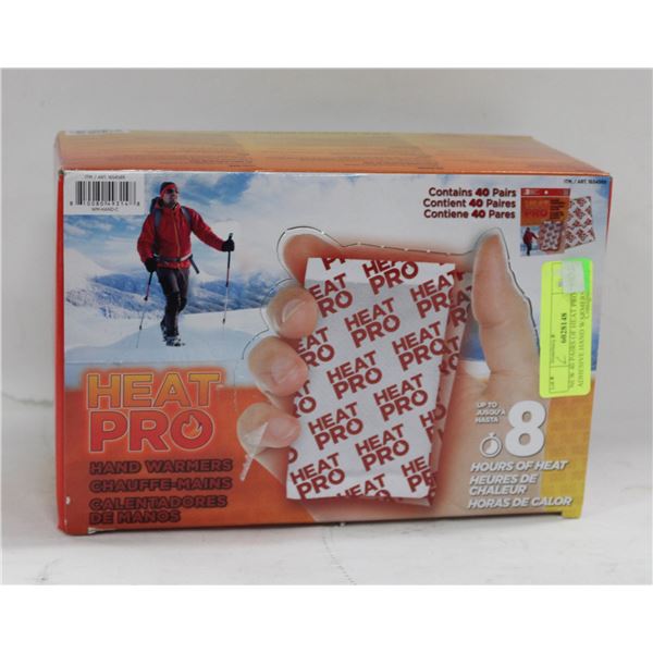 NEW 40 PAIRS OF HEAT PRO ADHESIVE HAND WARMERS