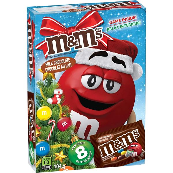 4 X 104G BOXES OF M&M'S - 8 FUN SIZE MINI PACKS