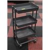 Image 1 : GRAY METAL 3-TIER BASKET SHELF ROLLING CART