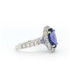 Image 2 : 14KT White Gold 3.70 ctw Tanzanite and Diamond Ring