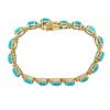 Image 3 : 14KT Yellow Gold 19.55 ctw Turquoise and Diamond Bracelet