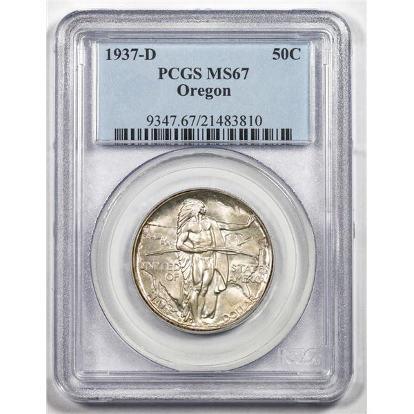 1937-D Oregon Trail Memorial Commemorative Half Dollar Coin PCGS MS67