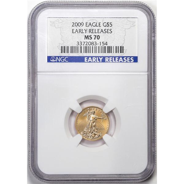 2009 $5 American Gold Eagle Coin NGC MS70 Early Releases
