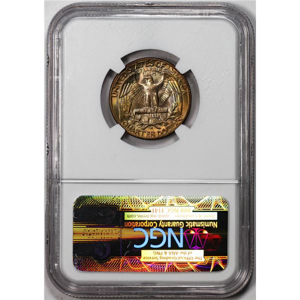 1948-S Washington Quarter Coin NGC MS66 Amazing Toning