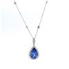 Image 2 : 14KT White Gold 3.14 ctw Tanzanite and Diamond Pendant with Chain