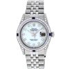 Image 2 : Rolex Mens Stainless Steel Sapphire and Diamond Datejust Wristwatch