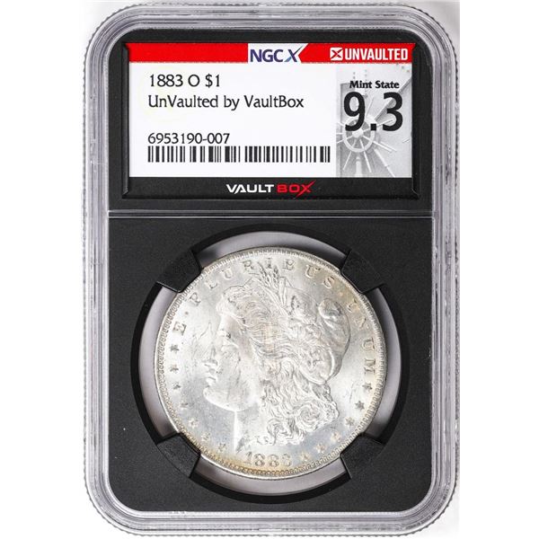 1883-O $1 Morgan Silver Dollar Coin NGCX Mint State 9.3 VaultBox Unvaulted