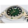 Image 9 : Rolex Mens Two Tone Green Vignette Emerald and Diamond Datejust Wristwatch