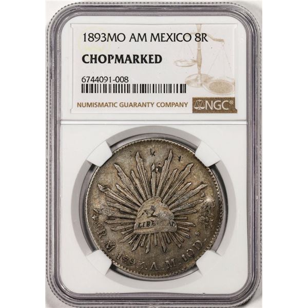 1893MO AM Mexico 8 Reales Silver Coin NGC Chopmarked