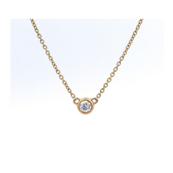14KT Yellow Gold 0.15 ctw Diamond Solitaire Necklace