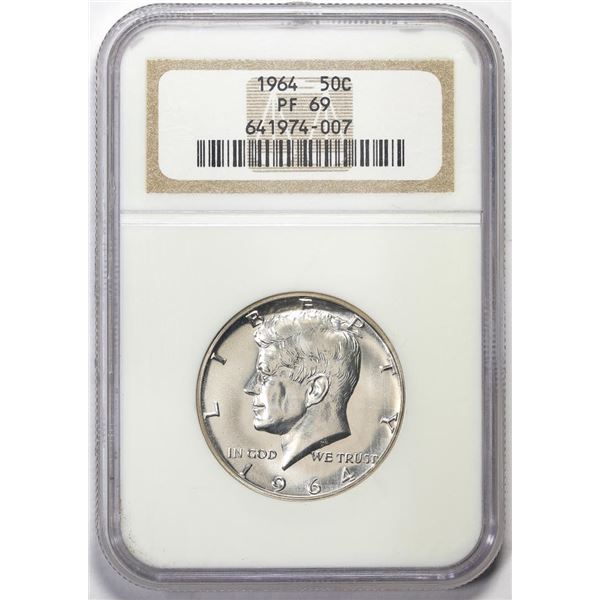 1964 Proof Kennedy Half Dollar Coin NGC PF69