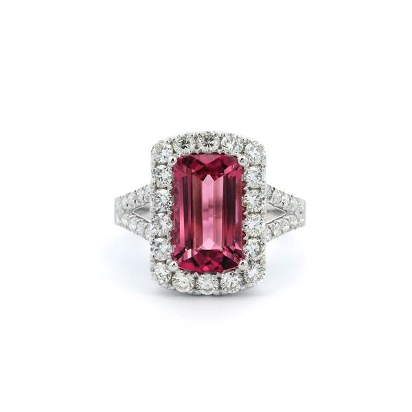14KT White Gold 2.27 ctw Tourmaline and Diamond Ring