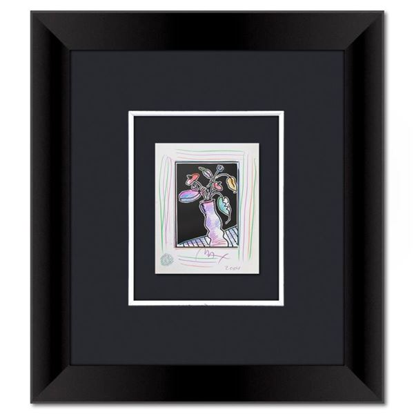 Peter Max "Vase of Flowers I" Original Mixed Media on Paper