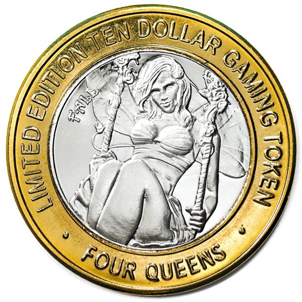 .999 Silver Four Queens Casino Hotel Las Vegas $10 Limited Edition Gaming Token