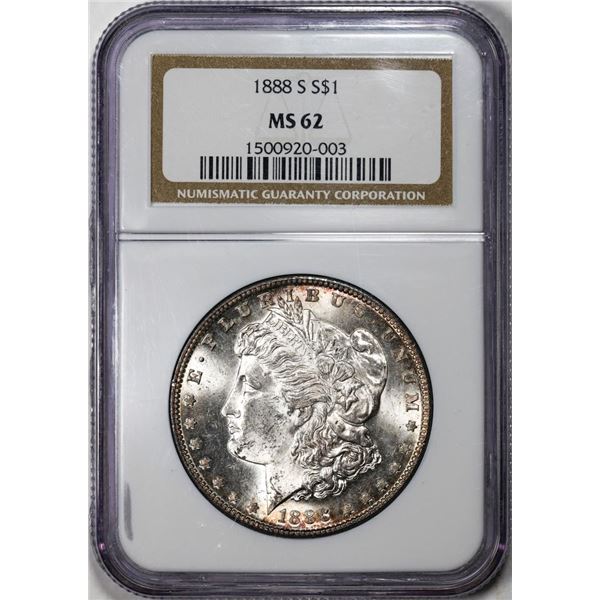 1888-S $1 Morgan Silver Dollar Coin NGC MS62