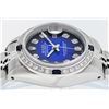 Image 8 : Rolex Ladies Stainless Steel Blue Vignette Sapphire and Diamond Datejust Wristwatch