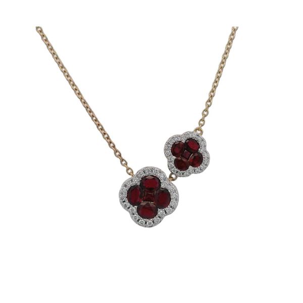 14KT Yellow Gold 2.43 ctw Ruby and Diamond Necklace