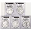 Image 1 : 2011 $1 American Silver Eagle (5) Coin 25th Anniv. Set PCGS MS69/PR69 First Strike