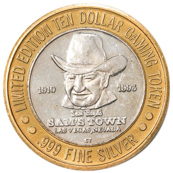 .999 Silver Sam Boyd's Sam's Town $10 Casino Gaming Token Limited Edition