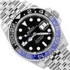 Image 1 : Rolex Mens Stainless Steel "Batgirl" GMT Master 2 Wristwatch With Rolex Box And Card