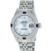 Image 2 : Rolex Ladies Stainless Steel Sapphire and Diamond Datejust Wristwatch