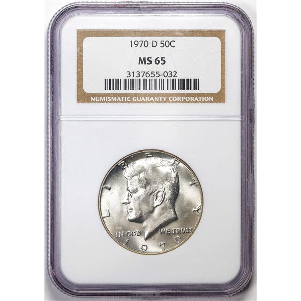 1970-D Kennedy Half Dollar Coin NGC MS65