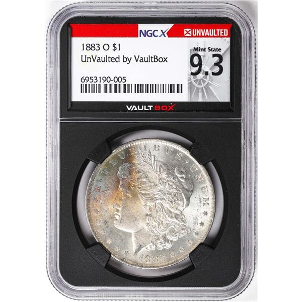 1883-O $1 Morgan Silver Dollar Coin NGCX Mint State 9.3 VaultBox Amazing Toning