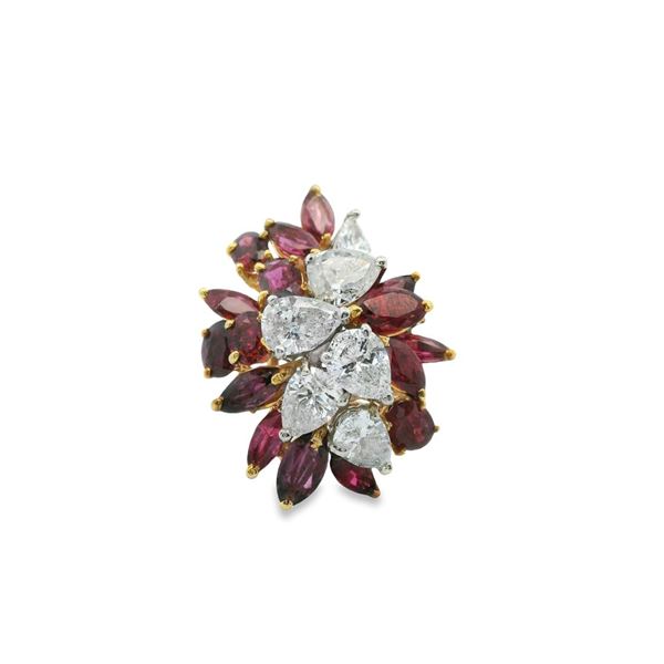 18KT Yellow Gold 3.26 ctw Diamond and Ruby Ring
