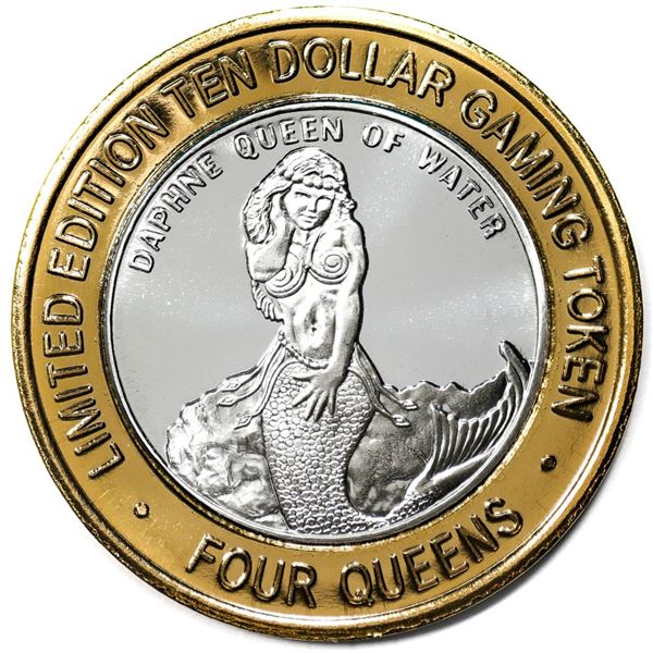 .999 Silver Four Queens Casino Hotel Las Vegas $10 Limited Edition Gaming Token
