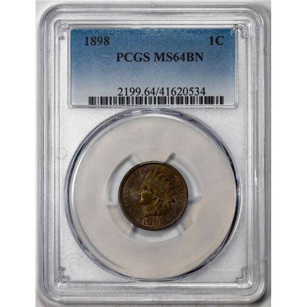 1898 Indian Cent Coin PCGS MS64BN