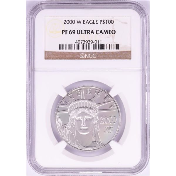2000-W $100 Proof Platinum American Eagle Coin NGC PF69 Ultra Cameo