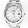 Image 1 : Rolex Men's Stainless Steel White Index Datejust 2 Wristwatch