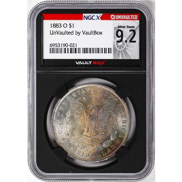 1883-O $1 Morgan Silver Dollar Coin NGCX Mint State 9.2 VaultBox Amazing Toning