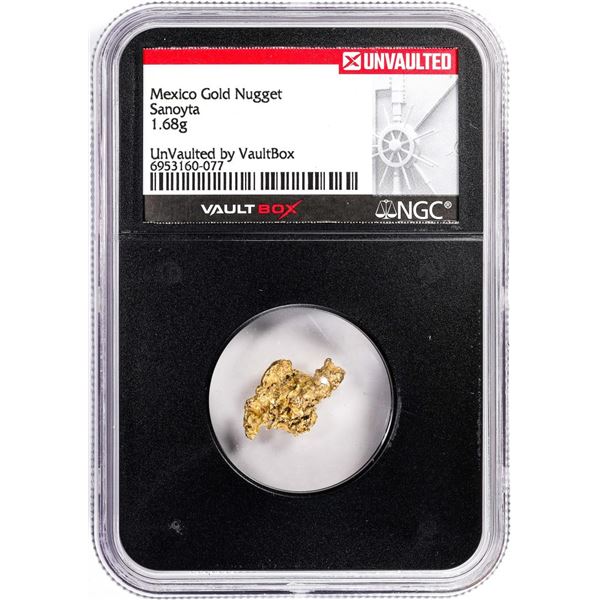 1.68 Gram Sanoyta Mexico Gold Nugget NGC Vaultbox Unvaulted