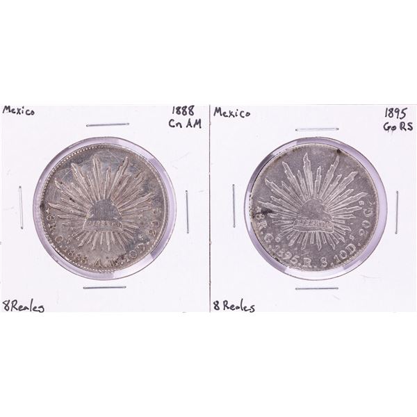 Lot of (2) Mexico 8 Reales Cap & Rays Silver Coins