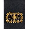 Image 2 : Vintage Gold PlatedMade in Austria Brooch with Enamel and Blue Stones