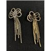Image 2 : Vintage Rhinestone Bow Shaped Stud Earrings